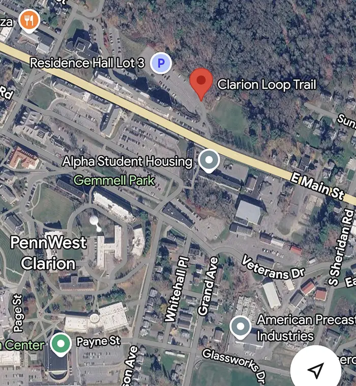parking map for clarion loop trail shippenville, pa