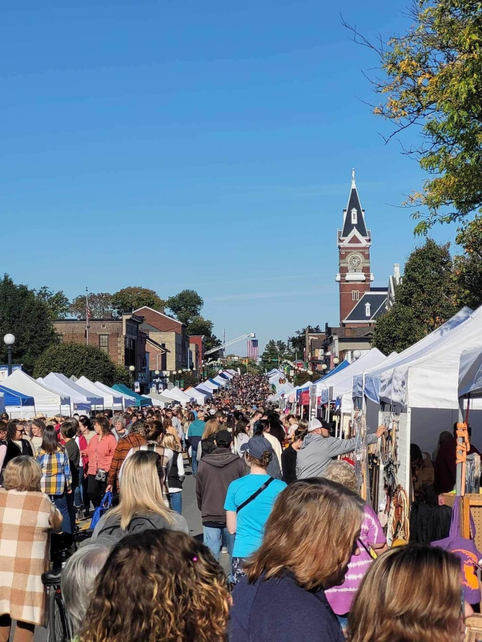 Autumn leaf festival in Clarion County Pennsylvania showcasing fall colors near Cook Forest State Park during camping season.