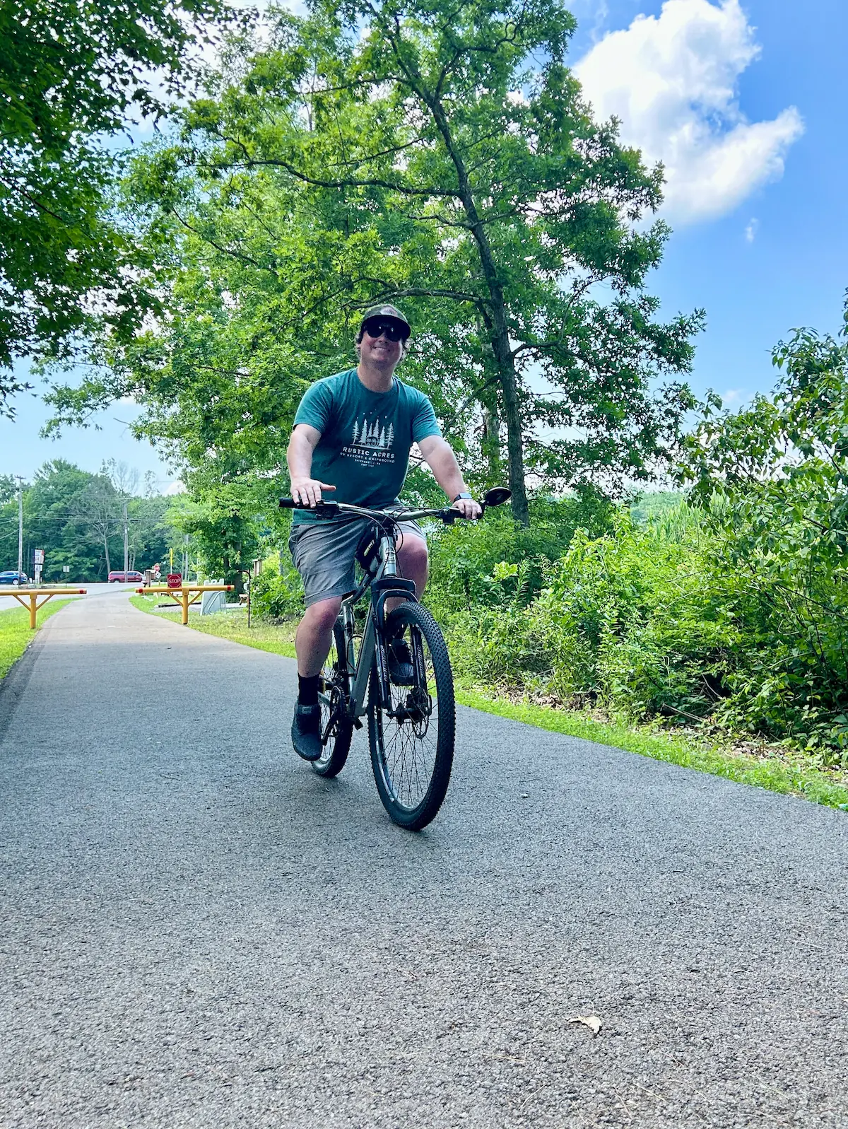 Cyclists enjoying Clarion County bike trails near Rustic Acres RV Resort and Campground in Western Pennsylvania.